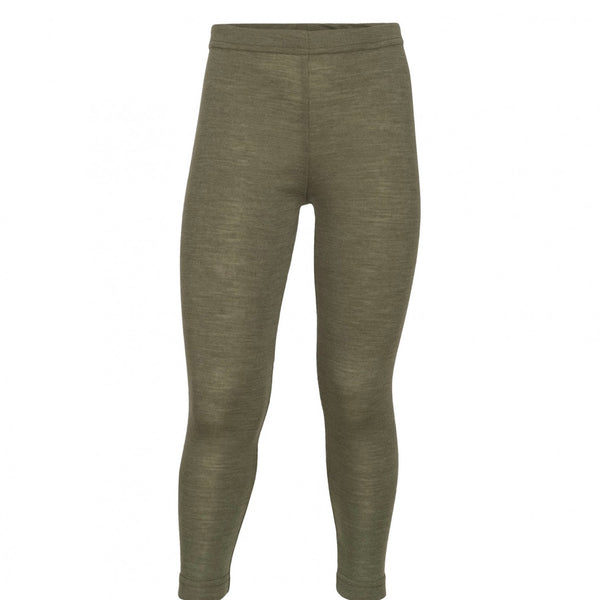 LEGGINGS KIDS - WOOL/SILK - OLIVE