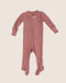 ORGANIC WAFFLE FOOTIE SLEEPER - DUSTY ROSE