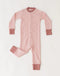 ORGANIC WAFFLE ONE-PIECE SLEEPER - POWDER PINK & DUSTY ROSE