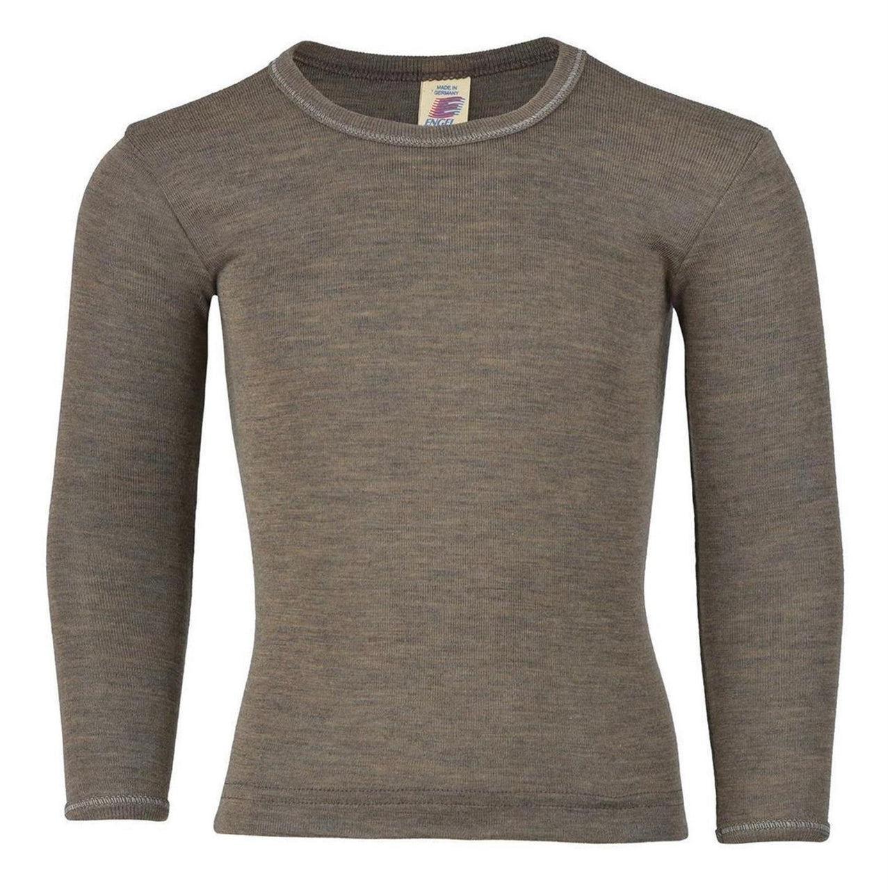 LONGSLEEVE TOP KIDS - WOOL/SILK - WALNUT